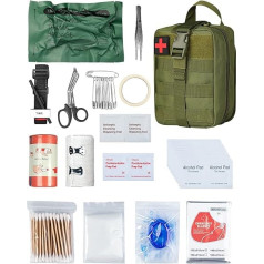 KOSIBATE IFAK Trauma First Aid Kit Molle Medicīnas soma izdzīvošanas avārijas aprīkojumam automašīnai, mājai, ceļojumiem, pārgājieniem (zaļa)