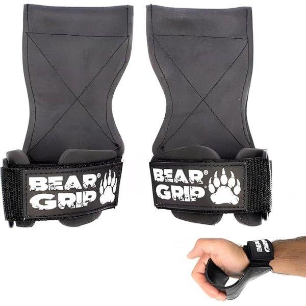 BEAR GRIP Multi Grip Straps/Hooks, augstas kvalitātes Heavy Duty Svaru celšanas siksnas / cimdi