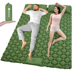 AKSOUL Miegamasis kilimėlis Camping Air Mattress Self-Inflating: KULKSOULSUO: itin lengvas lauko didelis pripučiamas čiužinys storas savaime pripučiamas miego kilimėlis su pagalvėle sulankstomas terminis kilimėlis palapinei, trekingui, paplūdimiu