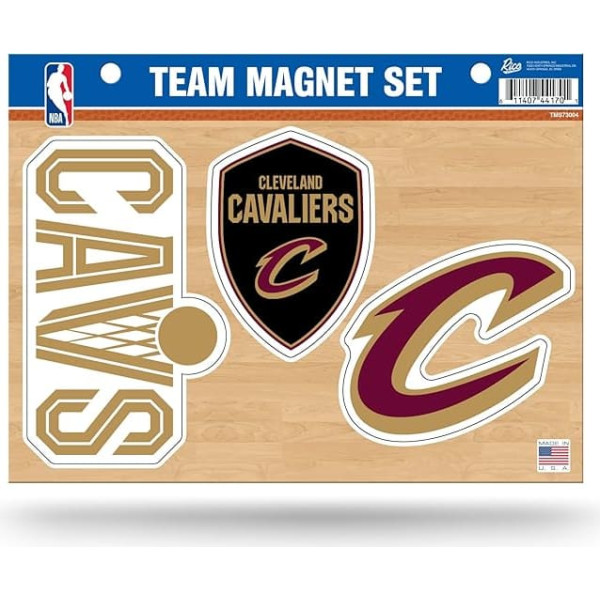 Rico Industries NBA Cleveland Cavaliers Team Magnet Set, 8.5 x 11 collu, Dekoratīvie piederumi, ledusskapis, Birojs, Virtuve