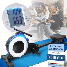 Aktivshop saliekamā airēšanas iekārta mājām, izstrādāta Vācijā, klusa magnētiskā bremžu sistēma ar 16 pretestības līmeņiem un 5 kg spararata masu