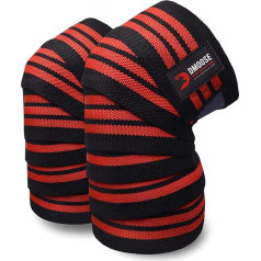 DMoose Fitness Knee Wraps Strength Training Bodybuilding Squats, svarcelšana, Powerlifting, Deadlifts un fitnesa treniņš, 78 collu garš, pastiprinātas ceļa kājas vīriešiem vai sievietēm