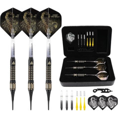 CUESOUL Black Scorpion Deluxe Soft Darts komplekts ar luksusa futrālīti, 16 g