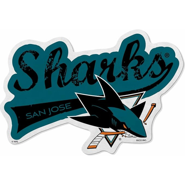 Rico Industries NHL San Jose Sharks Rico Industries NHL San Jose Sharks Distressed Izskatās Mājas Dzīvojamā istaba apdare Soft Felt EZ Hanging Bunting