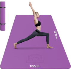 Hapbear XXL Yoga Mat, Extra Large, Wide Yoga Mat, Sports Mat, Fitness Mat, Non-Slip, 183 cm x 122 cm / 198 cm x 137 cm x 6 mm Thick, Ultra Durable, Gymnastics Mat for Pilates, Gym, Home, Workout