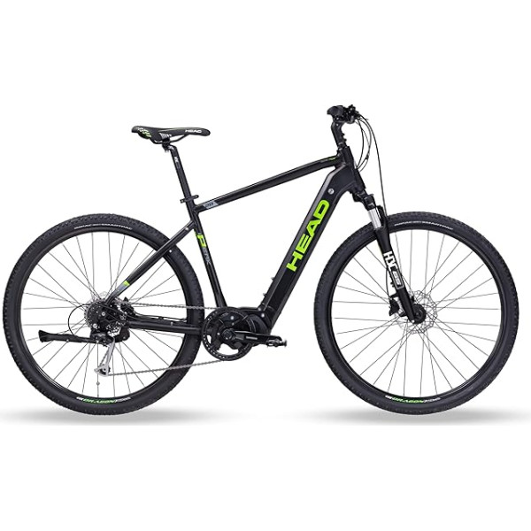 HEAD Vīriešu e I-Peak II e5000 Cross-Ebike, matēts melns/zaļš, 50 cm