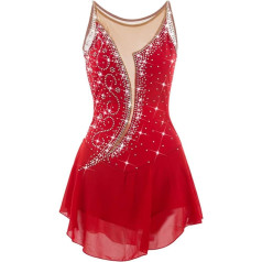 PONNYC Daiļslidošanas kostīmi Slidošanas svārki bērniem un pieaugušajiem Gymnastics Leotard Activewear Shiny Crystal Team Sports Performance Apģērbs