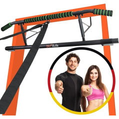 DH FitLife Pull-up bar durvju rāmis bez skrūvēm, pievilkšanās stieņa durvju rāmis, durvju stienis spēka treniņiem, muguras trenažieris iekāršanai, ieskaitot slinga trenažieri, durvīm 70-92 cm