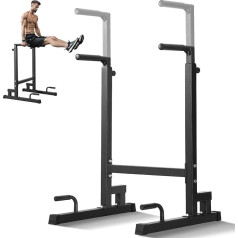 VEVOR Dip Bar, 227 kg ietilpība, lieljaudas Dip Stand stacija ar regulējamu augstumu, fitnesa treniņu Dip Bar stacijas stabilizators Parallette Push-Up statīvs, paralēlie stieņi spēka treniņiem