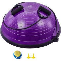 VEVOR Half Gym Ball Trainer, 23 collu līdzsvara bumbu treneris, 660 lbs stabilitātes bumba, jogas bumba ar pretestības lentēm un kāju sūkni, izturības fitnesa bumba mājas sporta zālei, pilna ķermeņa treniņš