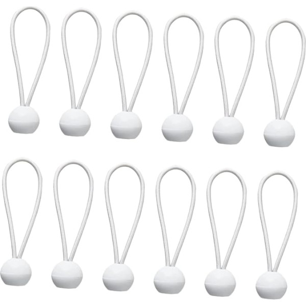 HONMEET Pack of 50 Tarp Down for Durable Bungee Elastīgs audekls Tents Projektoru stabi Cargo Tie Balls Ball Duty Inch Cord Ties Stiprinājuma kabeļu balle