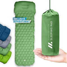 NORDMUT® Lauko miegamojo kilimėlis [su taisymo rinkiniu] Miegamojo kilimėlis Camping Ultralight, skirtas žygiams, lauke, stovyklavimui - mažos pakuotės dydis