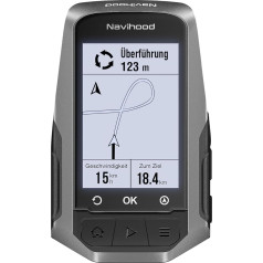 MEILAN Navihood L1 GPS velosipēda dators, navigācijas velosipēda dators ar bezsaistes kartēm un dinamisko ceļu plānošanu, 2,6 collu LCD velosipēda GPS ierīce IPX7, saderīgs ar ANT+ sensoriem/kodolu/ķēdēm