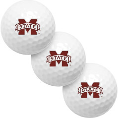 LinksWalker 3 Mississippi State Bulldogs-3 Golf Ball Sleeve, balts, viens izmērs