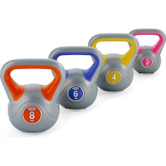 York Fitness vinila kettlebell - oranžs/zils/geltens/rozā - 20kg