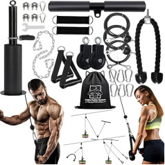 Favuit Cable Pull Fitness Cable Pull priekšdelmu trenera komplekts, sporta zāle Arm Strength Training Triceps Rope Rope Weight Fitnesa aprīkojums DIY Lat Pull Tower Cable Pulley sistēma mājas sporta zāles Biceps Curl Triceps
