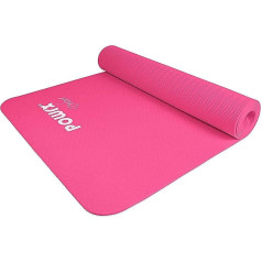 Powrx Pro Yoga Mat incl. Bag - neslīdošs + bez kaitīgām vielām TPE videi draudzīgs I vingrošanas paklājs 173 x 61 x 0,5 cm I treniņu paklājs, draudzīgs ādai dažādas krāsas, rozā krāsā