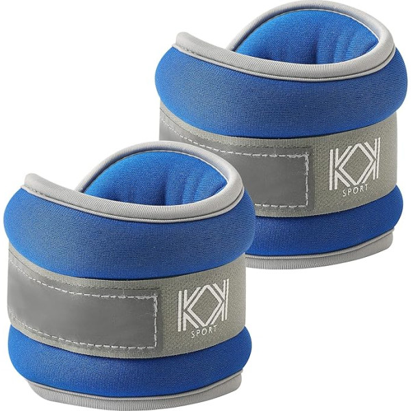 KK neoprēna potītes siksniņas 1 pāris Regulējamas potītes siksniņas 1lb Blue Leg Weights Pair vingrinājumiem Regulējamas siksniņas ar neoprēna polsterējumu staigāšanai skriešanai Treniņu vingrošana Vingrošana