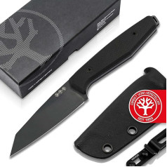 Böker SOLINGEN® Daily Knives AK1 Reserve Tanto Allblack - fiksēts kabatas nazis EDC džentlmenim ar Kydex makstu un klipsi - pilnstobra Scout Ride nazis ar G10 rokturi Black 42a Compliant