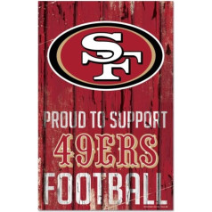 Wincraft NFL San Francisco 49ers zīmeWood Pride Komandas krāsa 11 x 17 cm