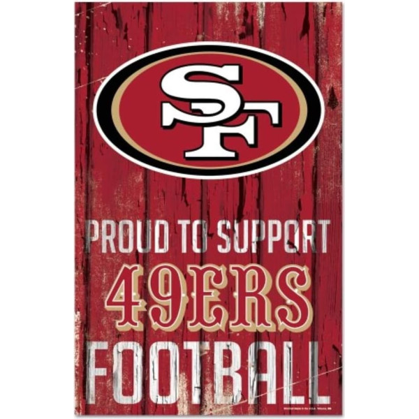 Wincraft NFL San Francisco 49ers zīmeWood Pride Komandas krāsa 11 x 17 cm