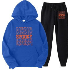 Briskorry Running Suit Ladies, Hoody un sporta bikses, Hoodie komplekts Halloween drukāts treniņbikses komplekts 2-diegu cepure treniņtērps gadījuma vaļēju atpūtas apģērbu apģērbi Modes Halloween sporta komplekts Jogger