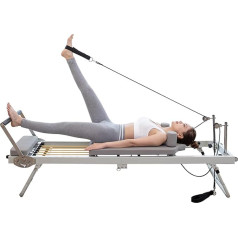 Pilates Reformer, salokāms Pilates aparāts, regulējama intensitāte Pilates gulta, daudzfunkcionāls Pilates Reformer, treniņu jogas aprīkojums, Pilates gulta Fitn 175 x 57 x 72,5 cm