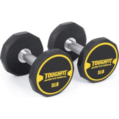 ToughFit hanteļu komplekti - 5-50 lb hanteļu komplekts, 120-500 lb svara komplekti - PEV pārklājums un neslīdošs dzelzs rokturis - bezmaksas atsvari spēka treniņiem, pilns ķermenis, dekagona hanteles mājās, sporta zāle,