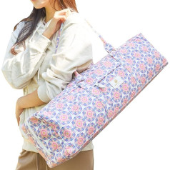 M44space Yoga Mat Carry Bag, Duffle Bag dizains ar estētisku Lotus rakstu, iedvesmojoties no veciem sienu attēliem, liels izmērs līdz 66 cm paklājiņiem, pilna rāvējslēdzēja aizdare, noderīga ārējā kabata