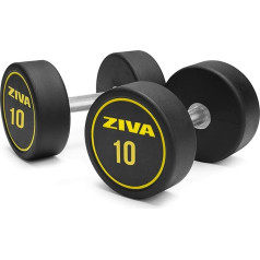 ZIVA Performance hanteles melnas/dzeltenas 10 kg