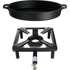 PaellaWorld 3030+4501 plīts ar 8,5 kW jaudu, izmēriem 30 x 30 x 15 cm un čuguna pannas diametru 40 cm