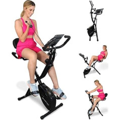 Mobiclinic® Fitness saliekamais trenažieru velosipēds + pretestības lentes, 2 in 1, Everest, 8 līmeņi, līdz 100 kg, LCD displejs, sirdsdarbības ritma mērītājs, regulējams sēdeklis, 2,5 kg ritenis, trenažieris X-Bike