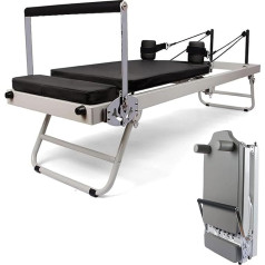 VBVARV Pilates Reformer mašīna mājas apmācībai, salokāma Pilates Reformer ierīce kardio trenažieru zālei mājās, svara ietilpība līdz 250 kg