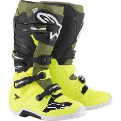 Alpinestars Unisex Adult Tech 7 zābaki, Yellow/Military/Black, izmērs 08 (Multi-Colour, viens izmērs)