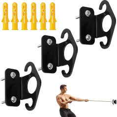 Pack of 3 Resistance Band Anchor, Wall Mounted Workout Anchor Resistance Band Wall Anchor with Screws Home Suspension Training Set Resistance Band Accessories for Home Fitness Workouts