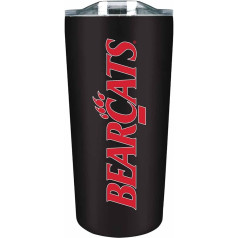 Campus Colors Nerūsējošā tērauda dubultsienu vakuumizolācijas krūze ar bīdāmu vāku ceļošanai, sportam un kafijai, 18 oz (Cincinnati Bearcats - melna)