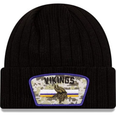 New Era Minnesota Vikings NFL On Field 2021 Salute to Service Knit Black Beanie - viens izmērs, Minnesota Vikings Black