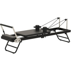 002.175 x 57 x 72,5 cm, Reformer Pilates mašīna, salokāma Pilates Reformer mašīna, jogas ierīce ar regulējamu intensitāti treniņiem mājās