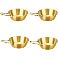 4Pcs Nerūsējošā tērauda tērauds Camping Cookware BBQ Cup Bowl Praktiskais galda piederumu komplekts Camping Cup Cookware Set