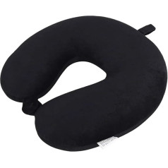 UALXPAO kakla spilvens Travel Neck Pillow Travel Pillow Travel Pillow Memory Foam Head Neck Airplane Pillow Travel Car Home Office Travel Flight Snap Strap Soft Cover (Black)