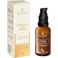 MICARAA Bakuchiol Anti-Ageing Serum, Dabīgais retinola serums, Liela deva, Mitrinošs sejas serums, Pretgrumbu sejas serums, Dabīgā kosmētika pret novecošanos