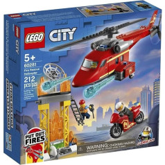 LEGO City ugunsdzēsēju glābēju helikopters 60281 konstruktors; ugunsdzēsēju rotaļlieta un rotaļu komplekts bērniem, jauns 2021 (212 detaļas)