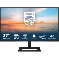 PHILIPS 27E1N1600AE - 27 Zoll QHD monitors, skārienjūtīgs (2560x1440, 100Hz, HDMI 1.4, USB-C (65W PD), USB hub), melns