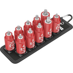 Wera 05004930001 Belt B VDE 1 VDE izolētu uzgriežņu komplekts ar sešstūra uzgriežņu komplektu Torx ar fiksācijas funkciju 3/8 collas 10 gab.