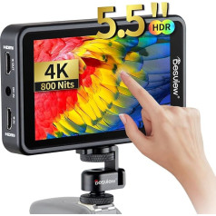 Desview R5II Skārienjūtīgais kameras lauka monitors 5,5 collu kameras monitors ar saulessargu / 4K HDMI, 800 NiT, 178° platleņķis, 1920 x 1080 IPS, 3D LUT, 3D LUT, video fokusa asistents DSLR kamerām