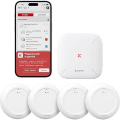 X-Sense SWS0A41 WLAN ūdens detektors ar bāzes staciju SBS50, vieds ūdens detektors, lietotnes brīdinājumi, ūdensizturīgs līdz IP67, bezvadu ūdens sensors virtuvei, vannas istabai, pagrabam, SWS0A41