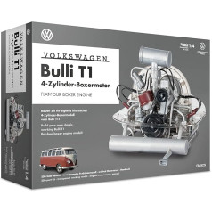 FRANZIS 67152 - Volkswagen VW Bulli T1 Boxer Engine, uzticams 4 cilindru dzinēja komplekts 1:4 mērogā, ieskaitot skaņas moduli, instrukciju un 94 lappušu pavadošo grāmatu