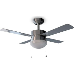 Cecotec EnergySilence Aero 450 griestu ventilators ar apgaismojumu, 50 W, 4 atgriezeniskas lāpstiņas, 42 collas, vasaras un ziemas funkcija, 3 ātrumi, tērauds