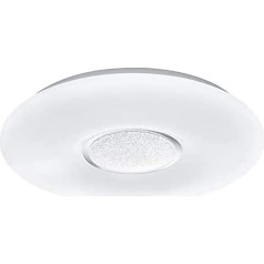 Reality Leuchten Akina R67541101 Griestu gaisma akrila balta ar 21 vatu LED, regulējams spilgtums un gaismas krāsa, nakts gaismas funkcija, tālvadības pults