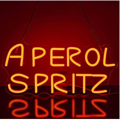 Looklight Aperol Spritz Neon Sign Aperol Neon Bar Sign Letter Neon Light Red LED Signs for Wall Decoration Cocktail Neon Advertisements for Bedroom, Home Bar Club Party Restaurant Hotel